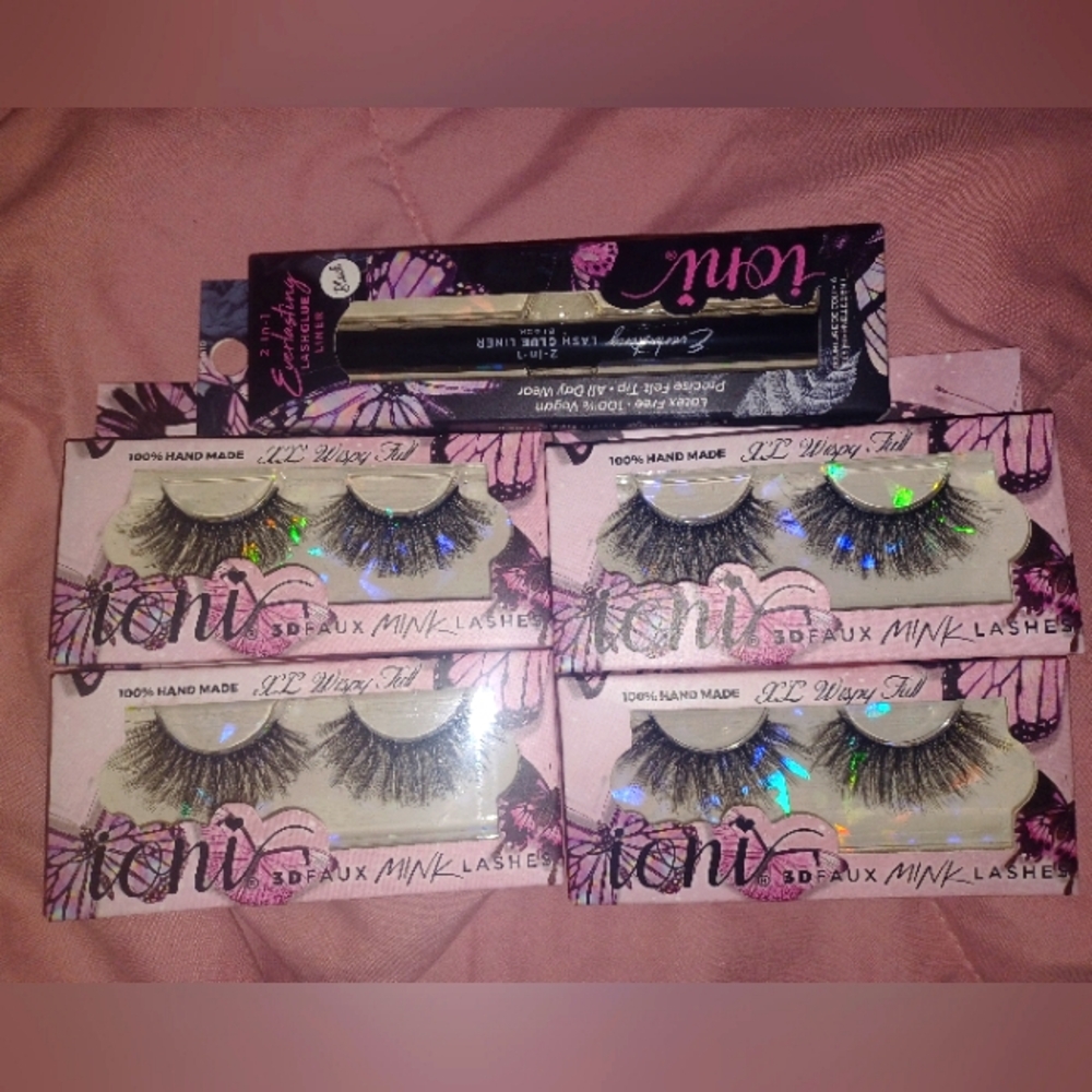 XL Wispy Full 3D Mink Faux Eyelashes & Eyelashes Glue bundle